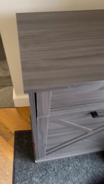 Anmytek 10 Gallon Tilt Out Trash Can Cabinet with Drawer, Kitchen Freestanding Wood Recycling Trash Cabinet