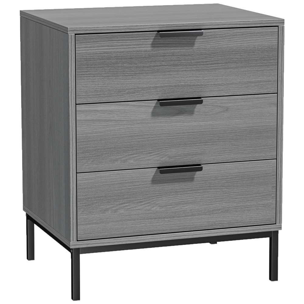 Anmytek Nightstand with 3 Drawers, Wood Night Stand for Bedroom with Drawers Bedside Table Sofa End Side Table