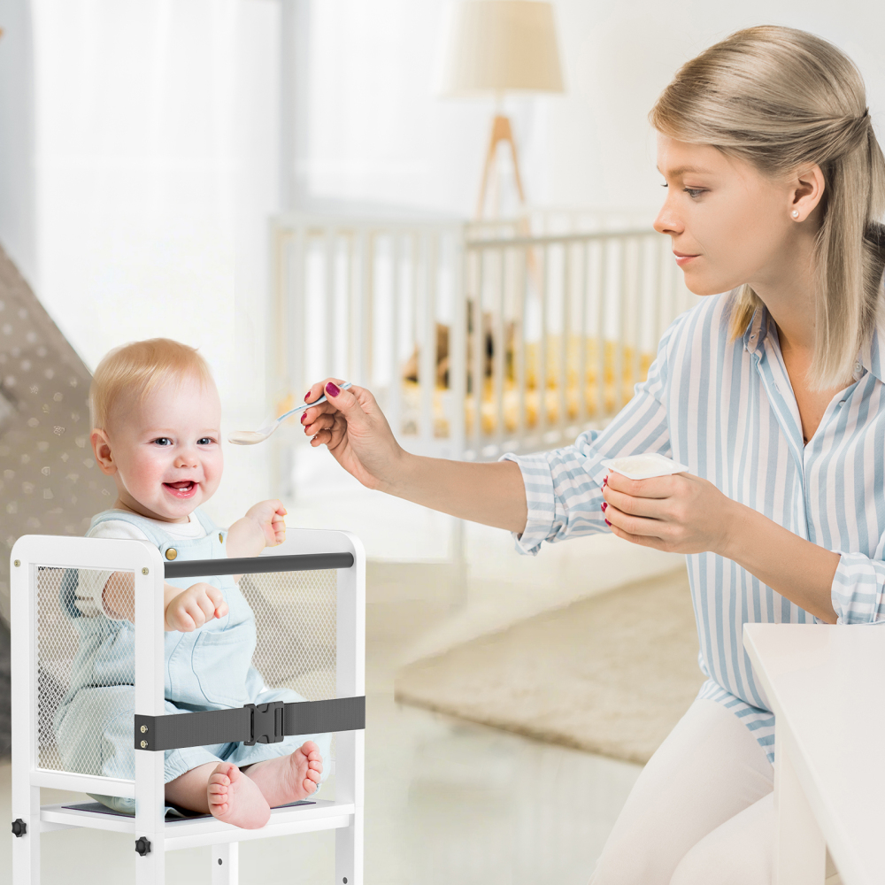 Anmytek Toddler Kitchen Step Stools, Adjustable Height Toddler Kitchen Stool Helper with Anti-Slip Protection