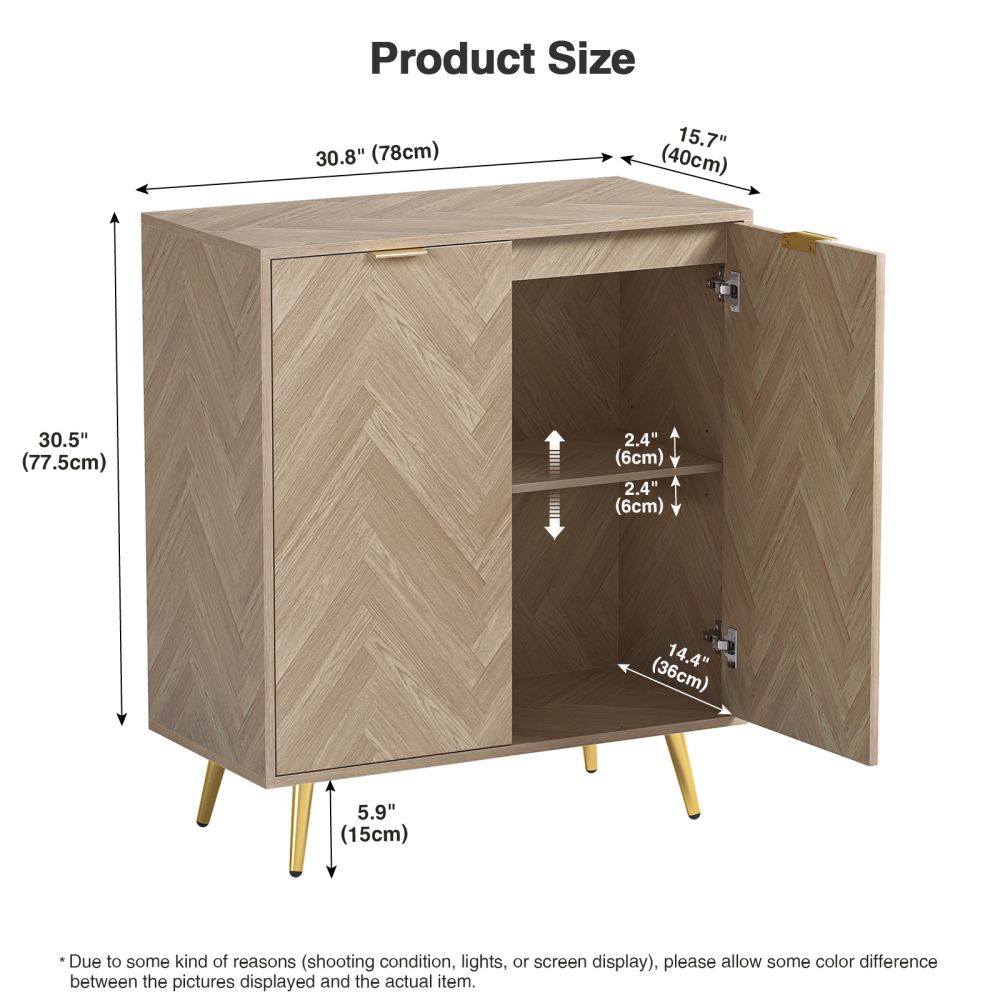 Anmytek Sideboard Buffet Cabinet with 2 Doors and Adjustable Shelf