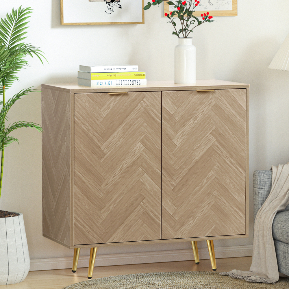 Anmytek Sideboard Buffet Cabinet with 2 Doors and Adjustable Shelf