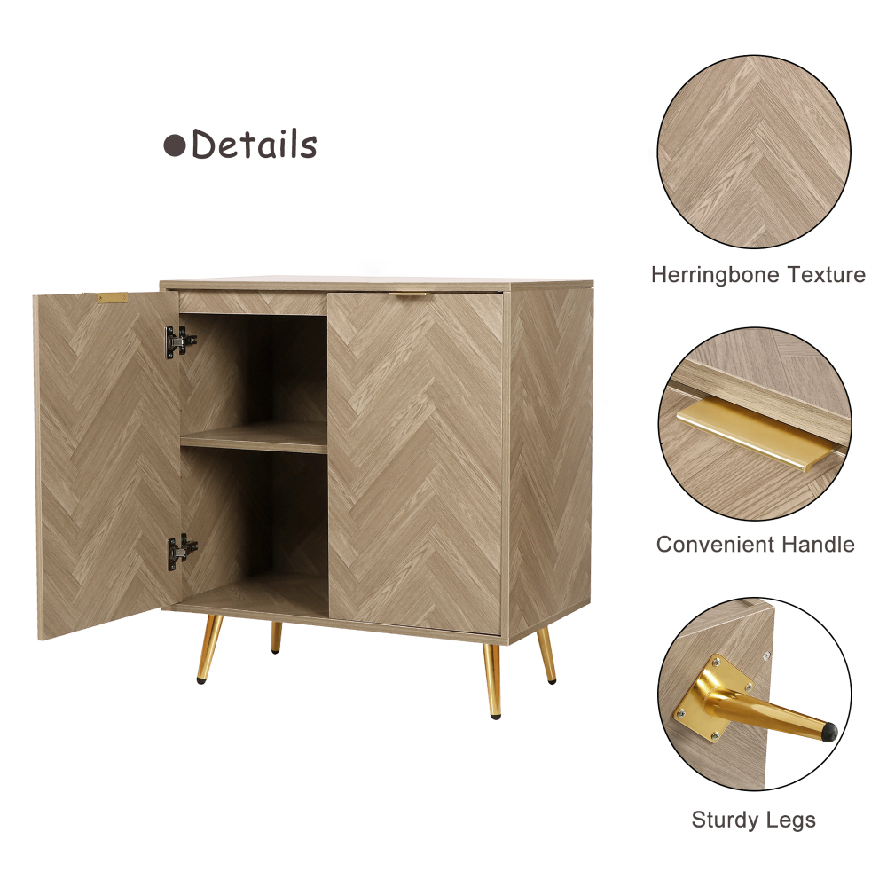 Anmytek Sideboard Buffet Cabinet with 2 Doors and Adjustable Shelf