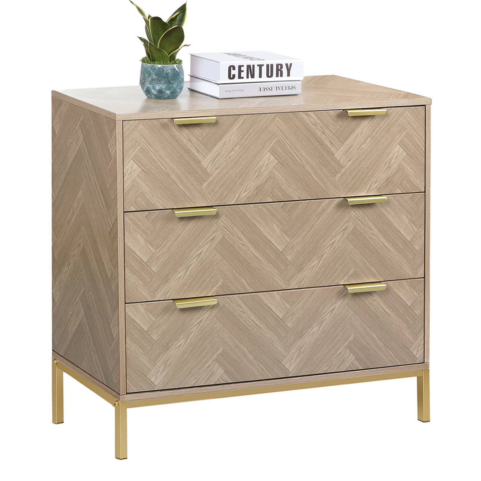 Anmytek Modern Dresser, Wooden Chest of Drawers for Bedroom