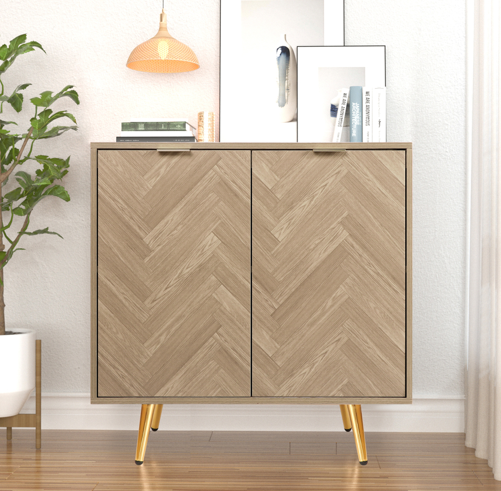 Anmytek Sideboard Buffet Cabinet with 2 Doors and Adjustable Shelf