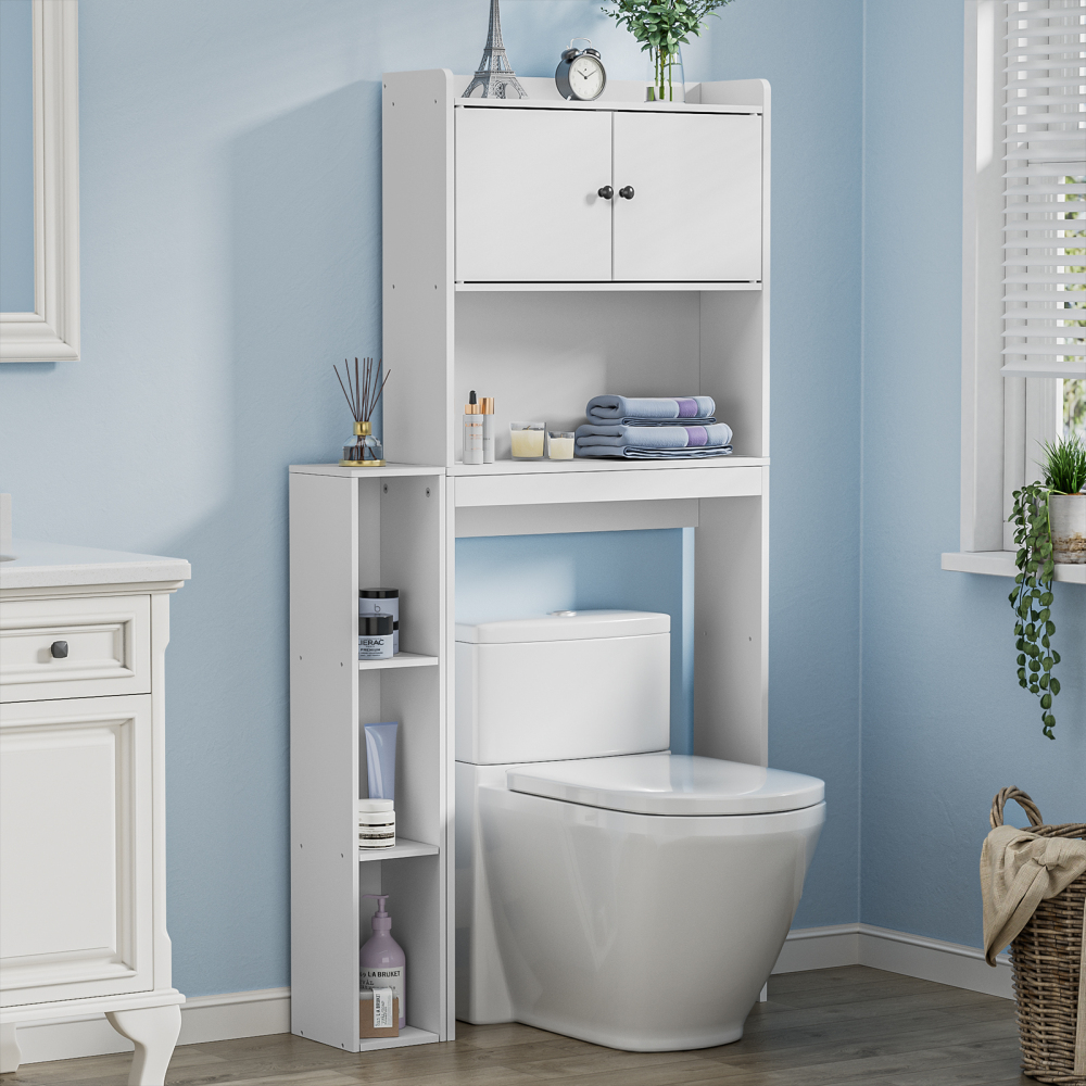 Anmytek Over The Toilet Storage Cabinet, Freestanding Farmhouse Storage Cabinet Over Toilet, Bathroom Storage Cabinet Organizer