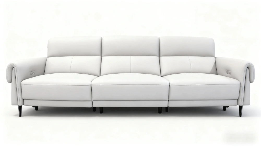 Anmytek Luxurious Leather Recliner Sofa – Modern 3-Seater Couch with Adjustable Headrests, Ergonomic Design, and Premium Leather Upholstery – Comfortable and Stylish Living Room Furniture
