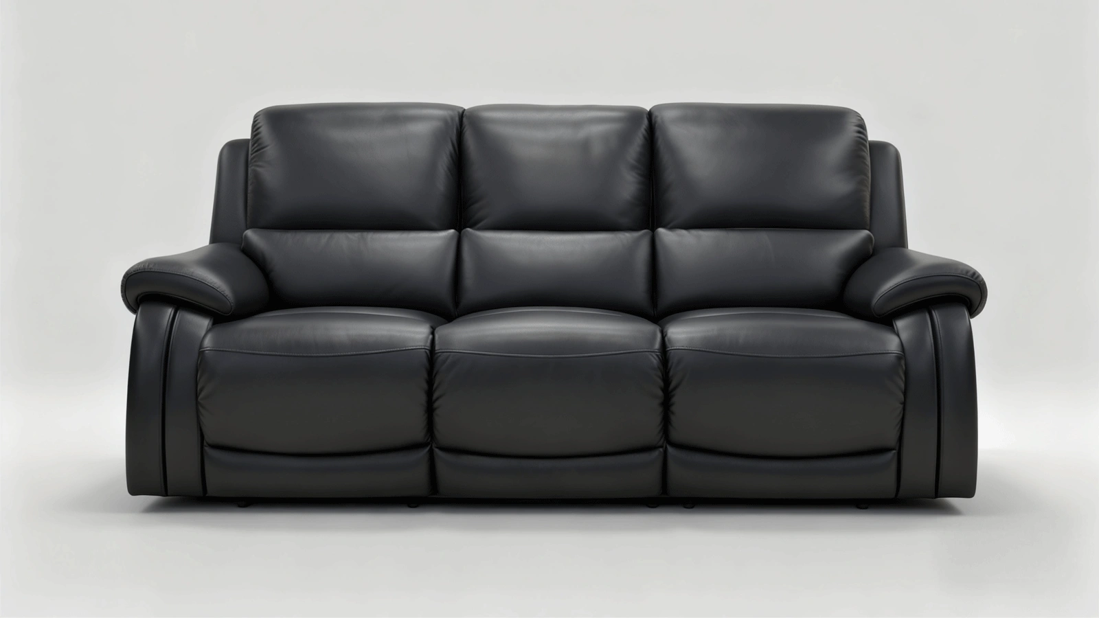 Anmytek 3-Seater Manual Recliner Sofa, Adjustable Backrest for Large Living Room, Modern Big Space Sofa