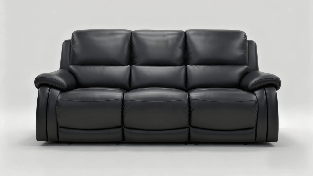 Anmytek 3-Seater Manual Recliner Sofa, Adjustable Backrest for Large Living Room, Modern Big Space Sofa