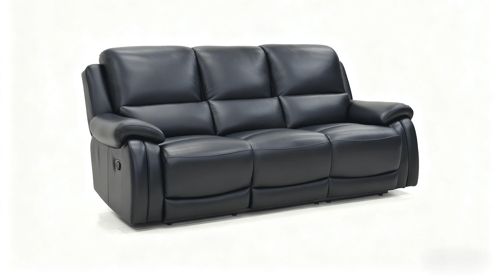 Anmytek 3-Seater Manual Recliner Sofa, Adjustable Backrest for Large Living Room, Modern Big Space Sofa