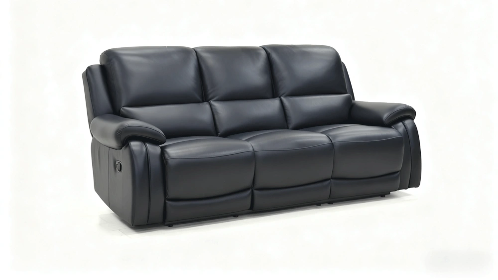 Anmytek 3-Seater Manual Recliner Sofa, Adjustable Backrest for Large Living Room, Modern Big Space Sofa