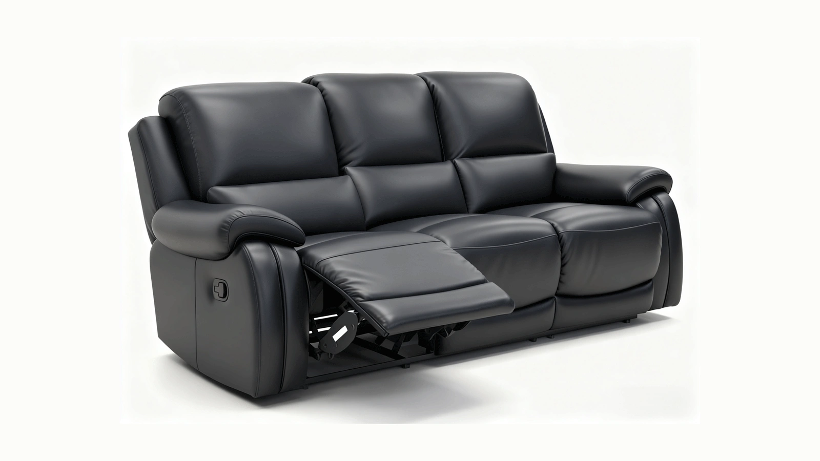 Anmytek 3-Seater Manual Recliner Sofa, Adjustable Backrest for Large Living Room, Modern Big Space Sofa