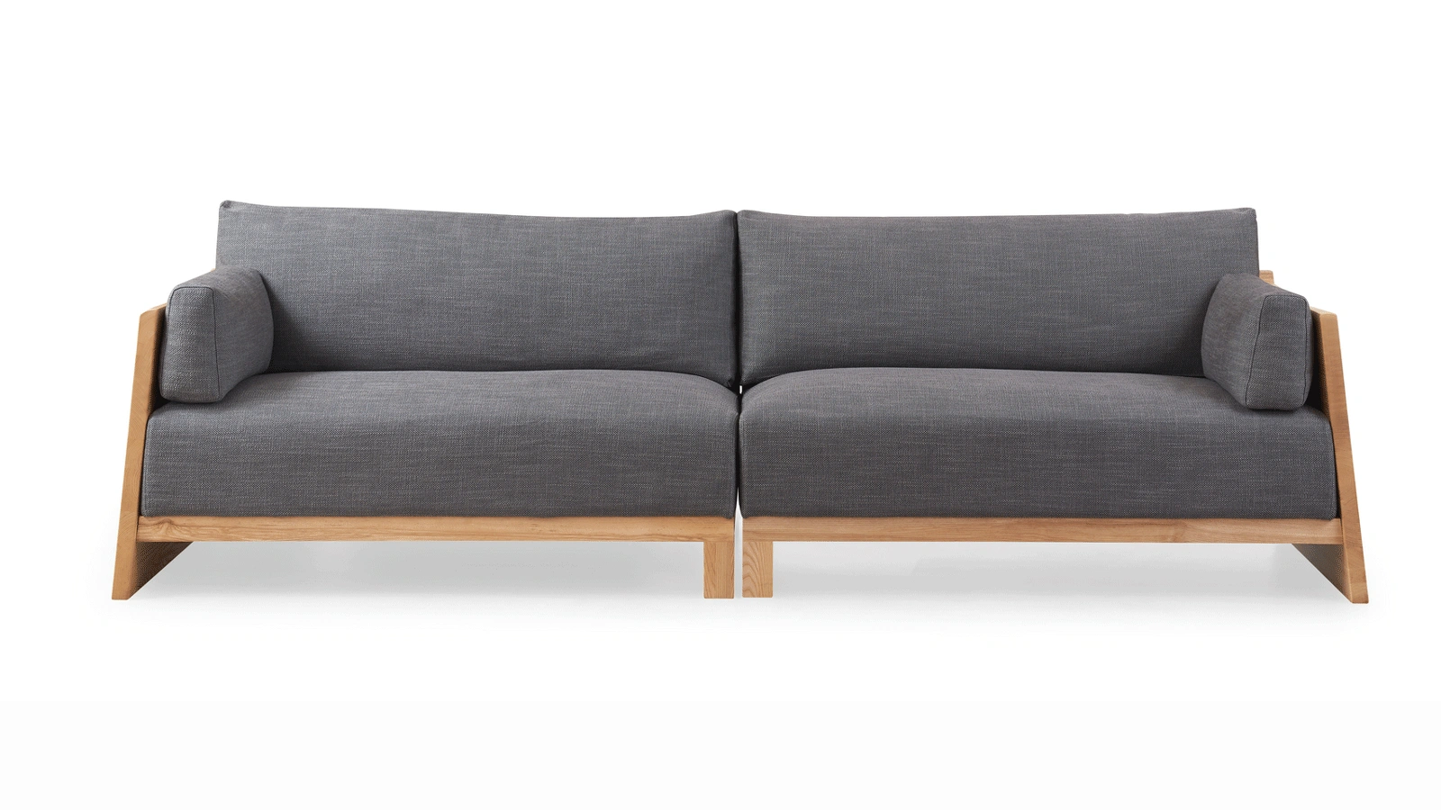 Modern 3-Seater Sofa Couch with Solid Wood Frame, Minimalist Upholstered Fabric Sofa for Living Room, Apartment, Office