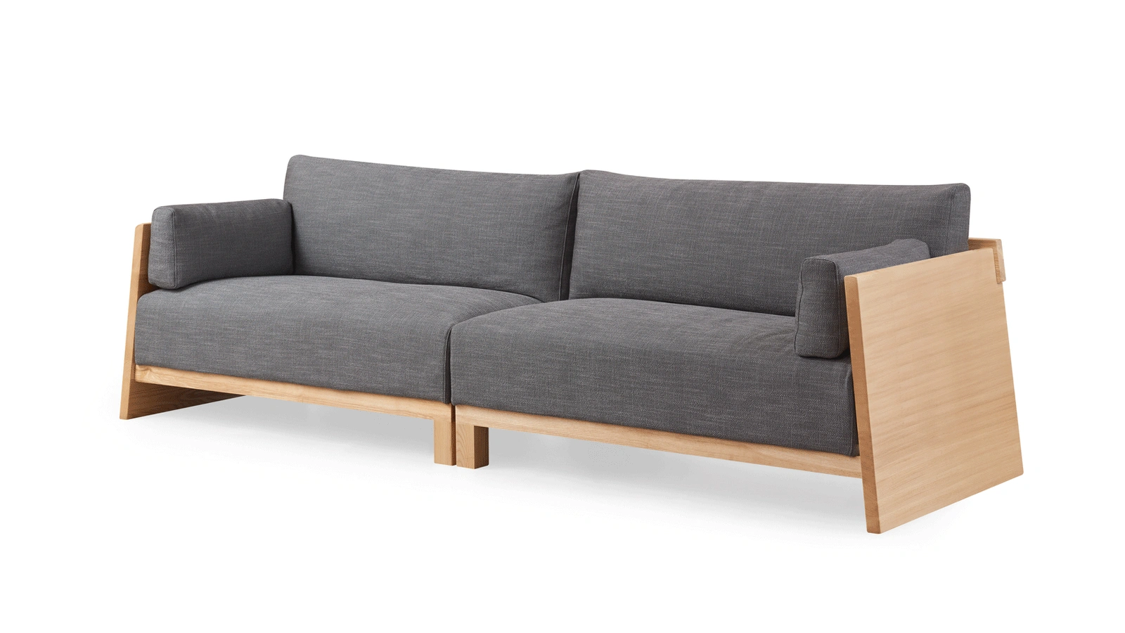 Modern 3-Seater Sofa Couch with Solid Wood Frame, Minimalist Upholstered Fabric Sofa for Living Room, Apartment, Office