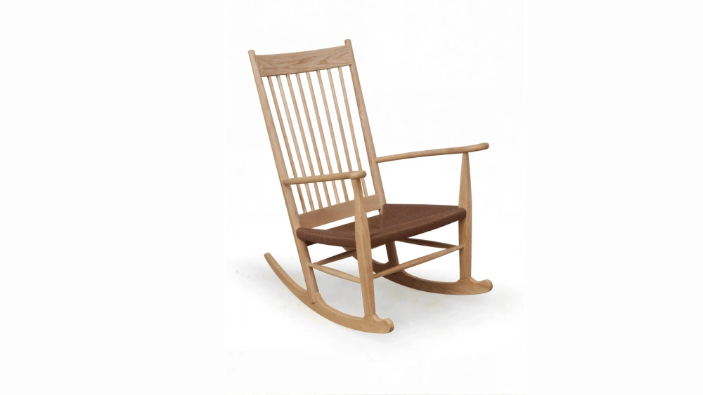 Anmytek Wooden Rocking Chair – Classic Design with Comfortable Seat Cushion, Natural Wood Finish, and Timeless Style – Perfect for Relaxing Living Rooms