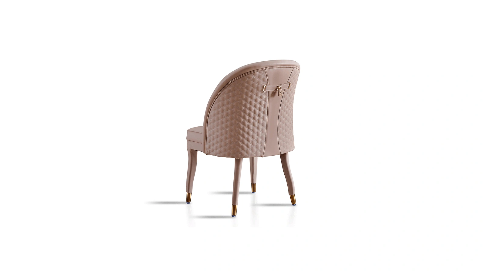 Anmytek Elegant Dining Chair – Soft Upholstered Chair with Curved Backrest and Golden Legs – Modern and Stylish Accent for Your Dining Room