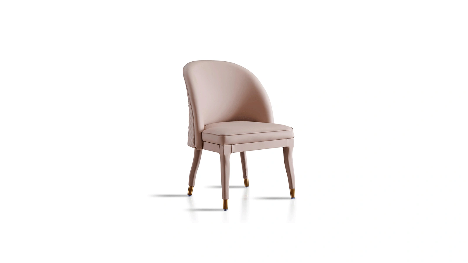 Anmytek Elegant Dining Chair – Soft Upholstered Chair with Curved Backrest and Golden Legs – Modern and Stylish Accent for Your Dining Room