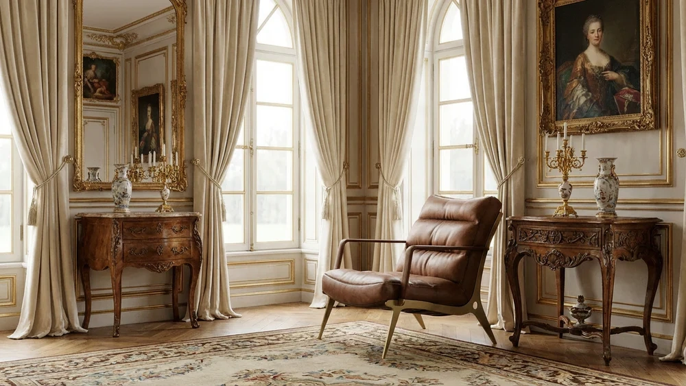Anmytek Luxury Leather Lounge Chair – Modern Accent Chair with Stylish Metal Frame, Plush Cushion, and Contemporary Design – Ideal for Living Room or Office