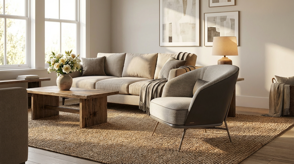 Anmytek Modern Accent Chair – Stylish Upholstered Lounge Chair with Plush Cushion and Sleek Metal Legs – Perfect for Living Room or Bedroom