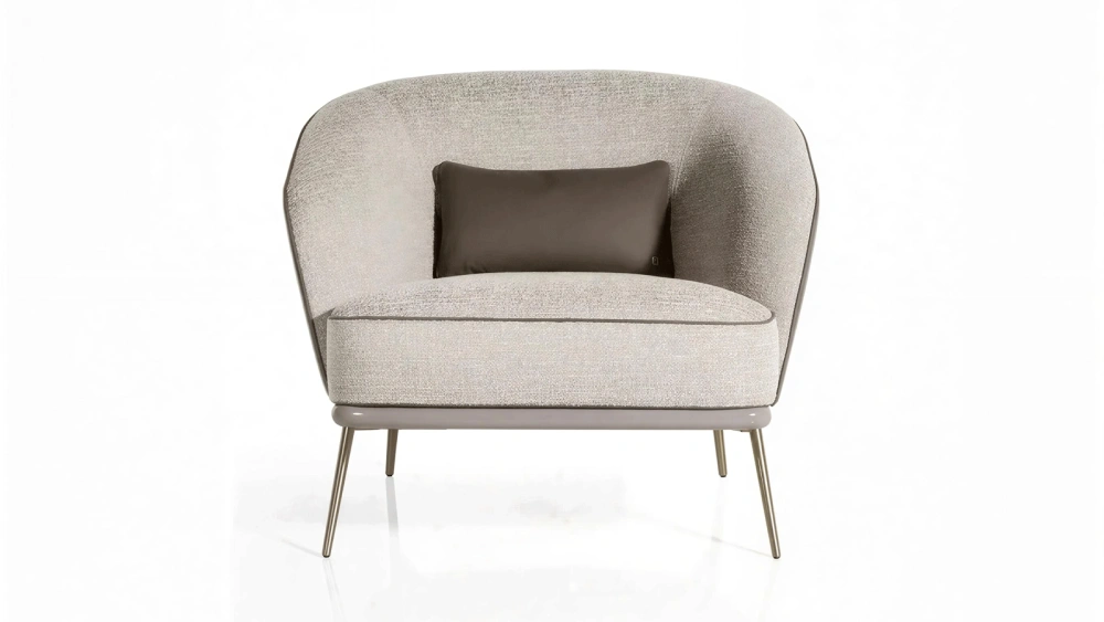 Anmytek Modern Accent Chair – Stylish Upholstered Lounge Chair with Plush Cushion and Sleek Metal Legs – Perfect for Living Room or Bedroom