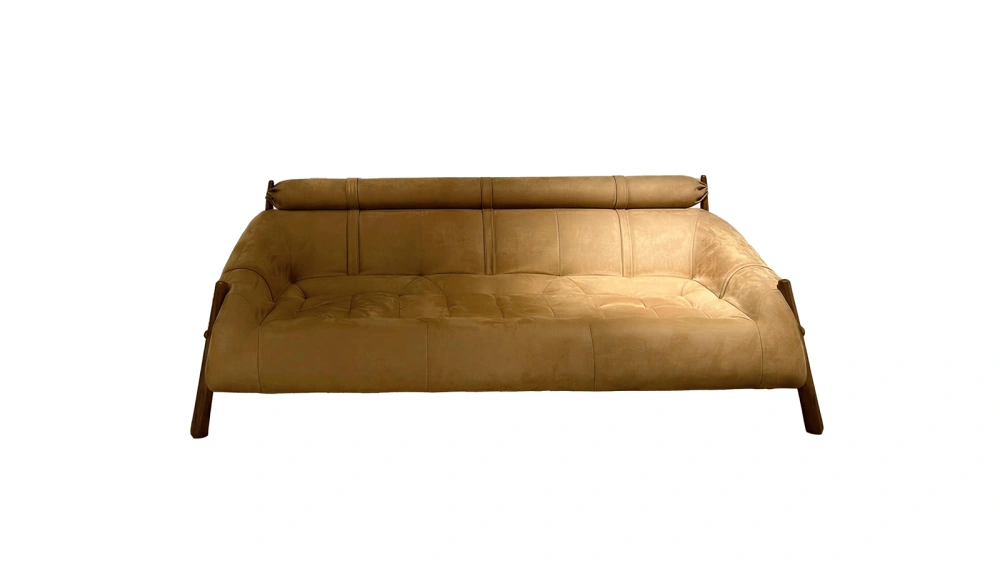 Anmytek Modern 3-Seater Sofa – North American White Ash Wood Frame, Foam Seat with Matte Fabric, Feather & Cotton Soft Padding, and Wood Wax Oil Finish – Comfortable and Contemporary Living Room Furniture