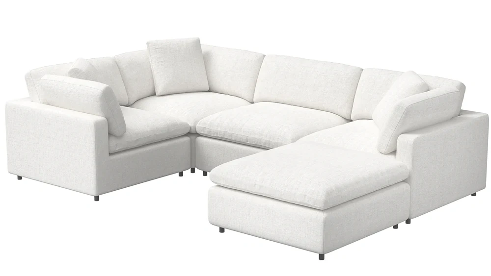 Modular Sectional Sofa with Chaise, L-Shaped Upholstered Couch with Deep Seats, Modern Sectional Sofa for Living Room, Apartment, Home Furniture
