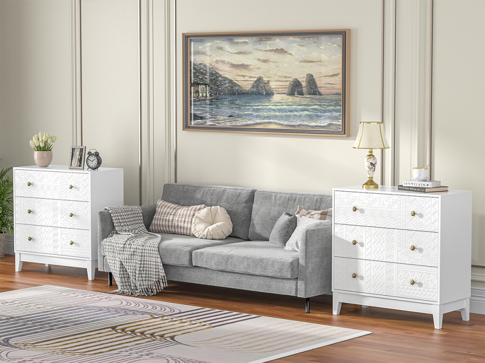 White dresser 3 drawer dresser for bedroom