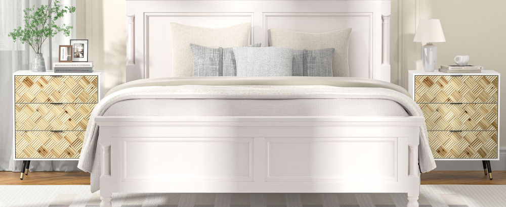 3-drawer Nightstand Modern White Bedside Table End Table