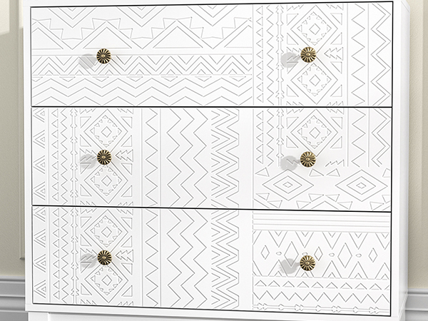 White dresser 3 drawer dresser for bedroom