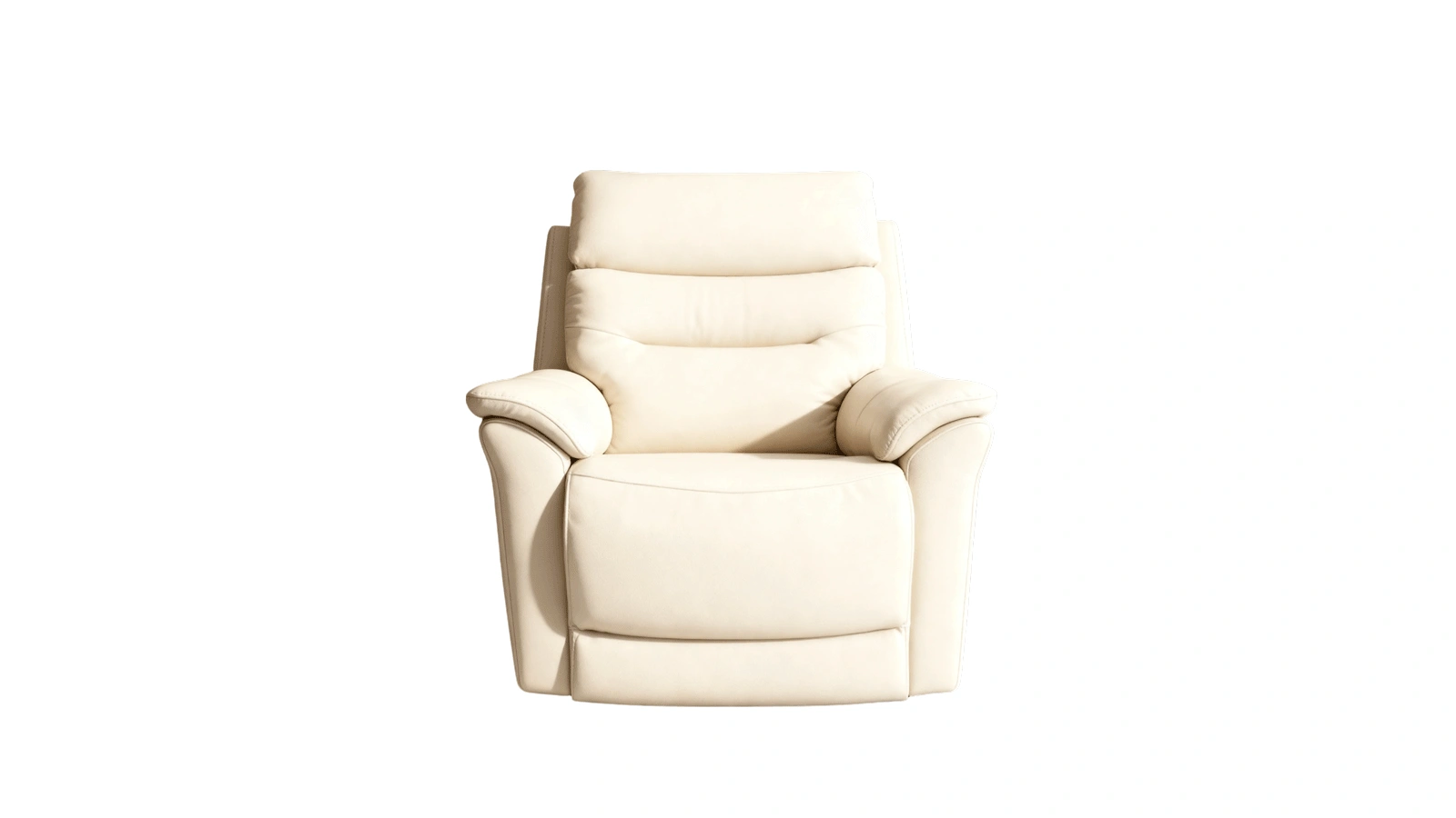 Modern White Faux Leather Recliner Chair with Ottoman, Minimalist Single Seater Accent Chair, Manual Side Lever, Lounge Chair for Bedroom, Living Room, Apartment