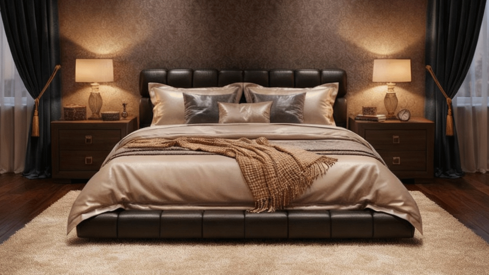 Anmytek Puff Bed 1.8m – Spacious Leather Sofa Bed with Quilted Design, Plush Cushions, and Sturdy Frame – Ideal for Modern Living Spaces