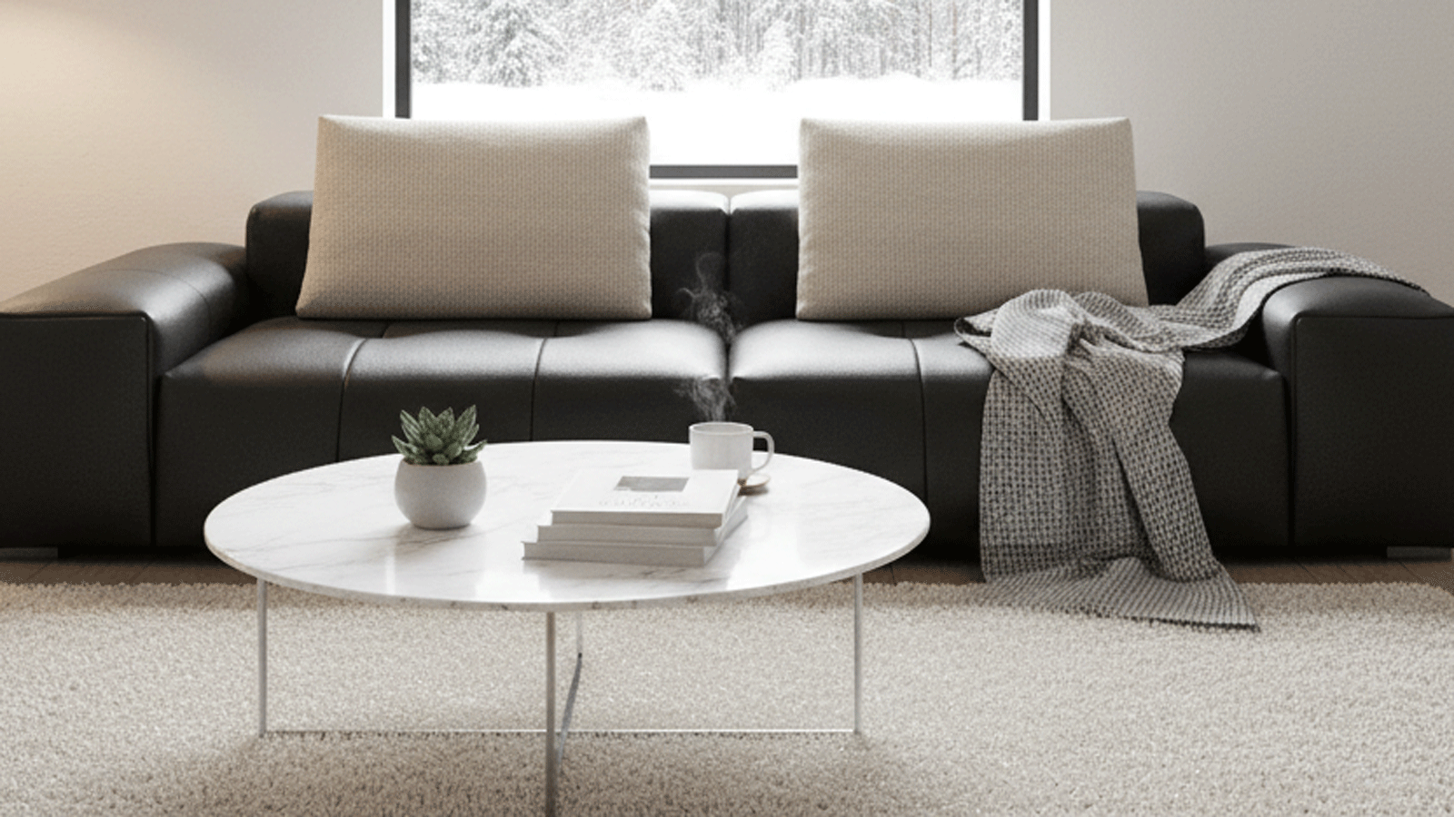 Anmytek Luxury Genuine Leather Sofa – Premium Black Leather Upholstery with Quilted Design, Plush Cushions, and Modern Frame – Comfortable and Elegant Living Room Furniture