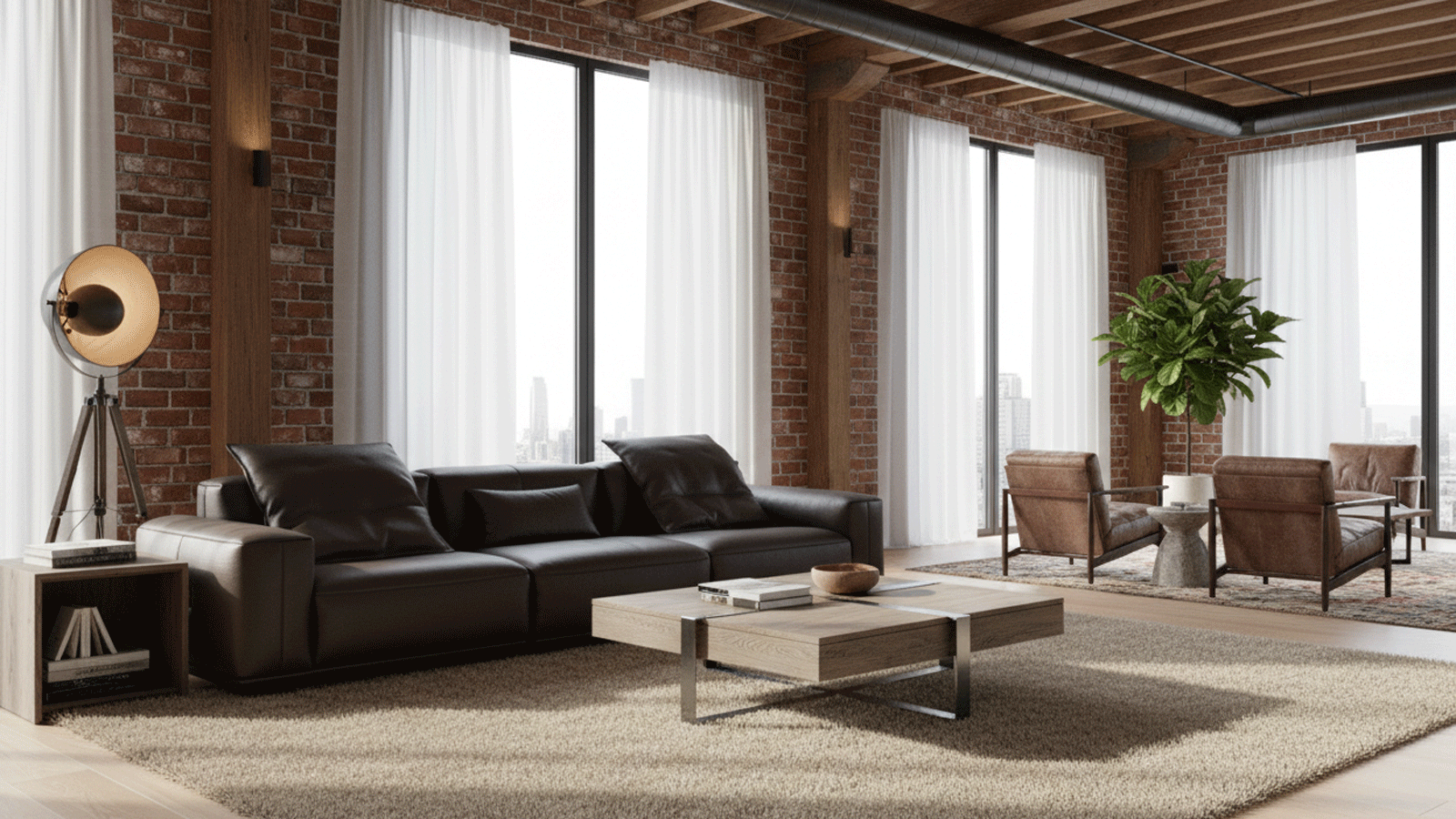 Anmytek Luxury Genuine Leather Sofa – Premium Dark Brown Leather Upholstery with Plush Cushions and Modern Design – Perfect for Elegant Living Spaces