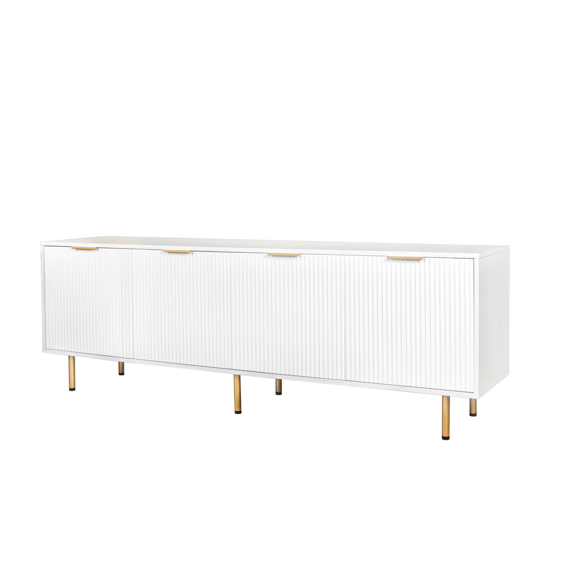 Anmytek Modern Warm White TV Stand for 80 Inch TV for Living Room Bedroom
