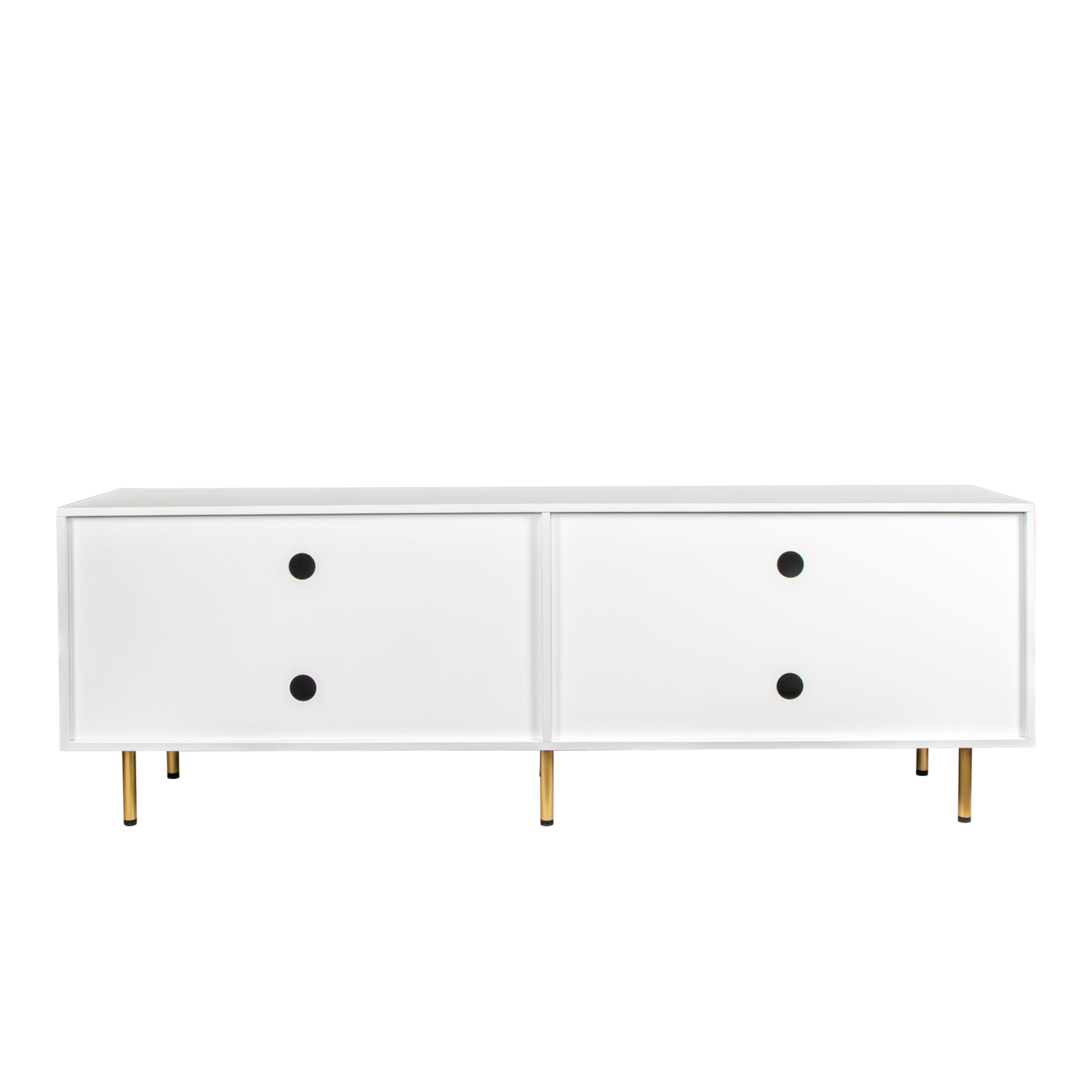 Anmytek Modern Warm White TV Stand for 80 Inch TV for Living Room Bedroom