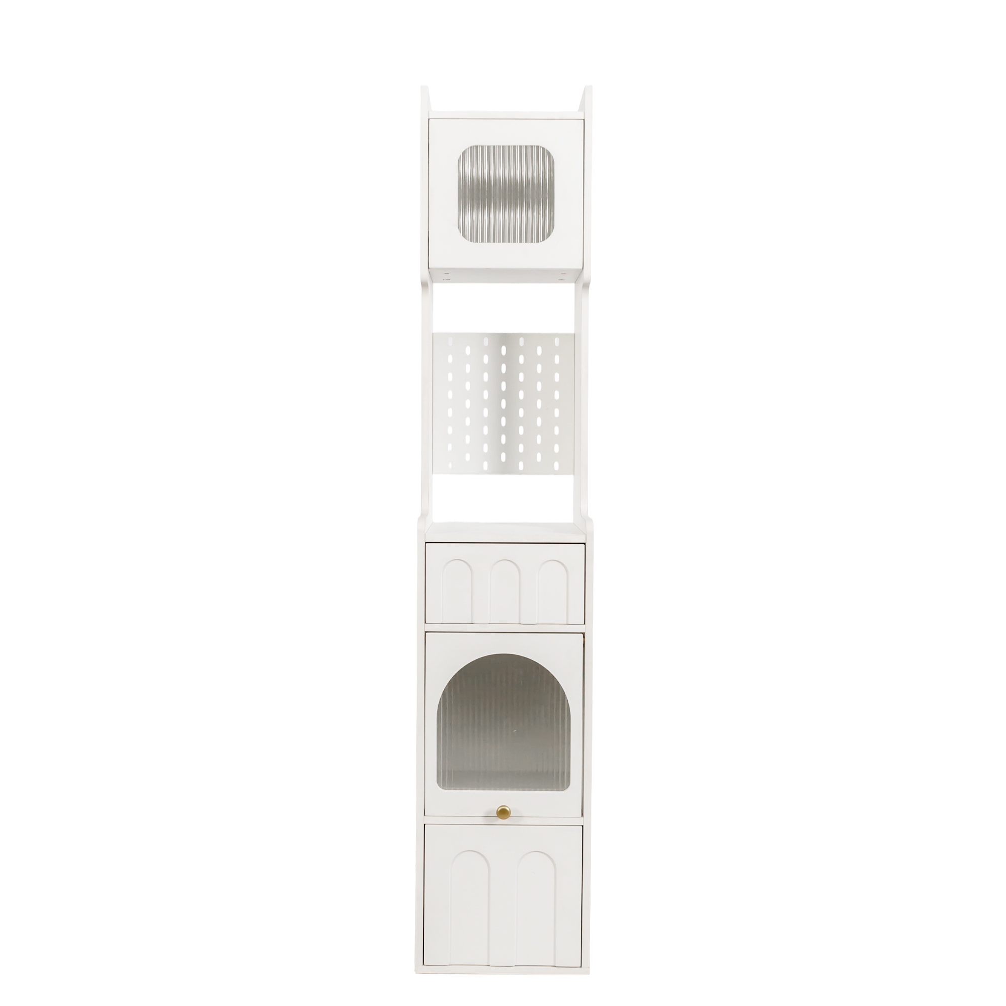 Anmytek 70.87in Tall Bathroom Storage Cabinet 1 Door 2 Drawers Narrow Floor Storage Unit for Bathroom Living Room Entryway Kitchen