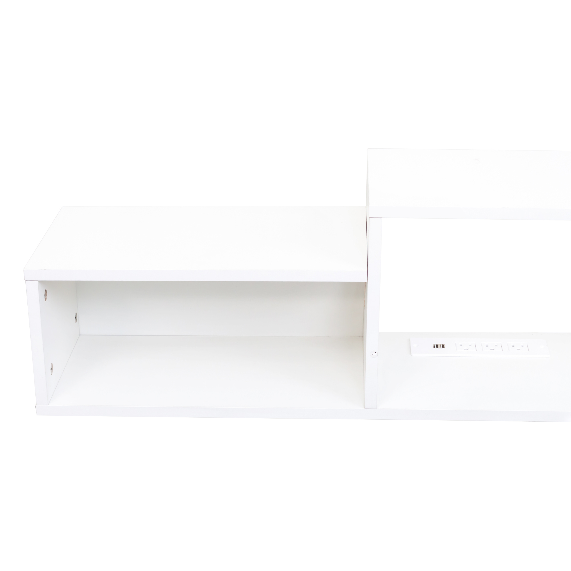 Anmytek 65.35in Wall Mounted Floating TV Stand 20 Color LED Lights Charging Station for Media Storage Entertainment Center