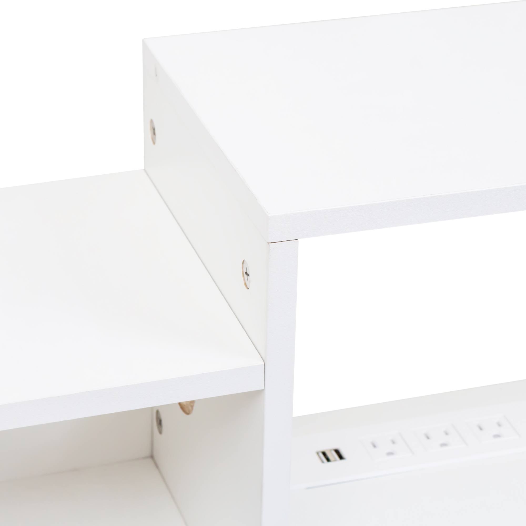 Anmytek 65.35in Wall Mounted Floating TV Stand 20 Color LED Lights Charging Station for Media Storage Entertainment Center