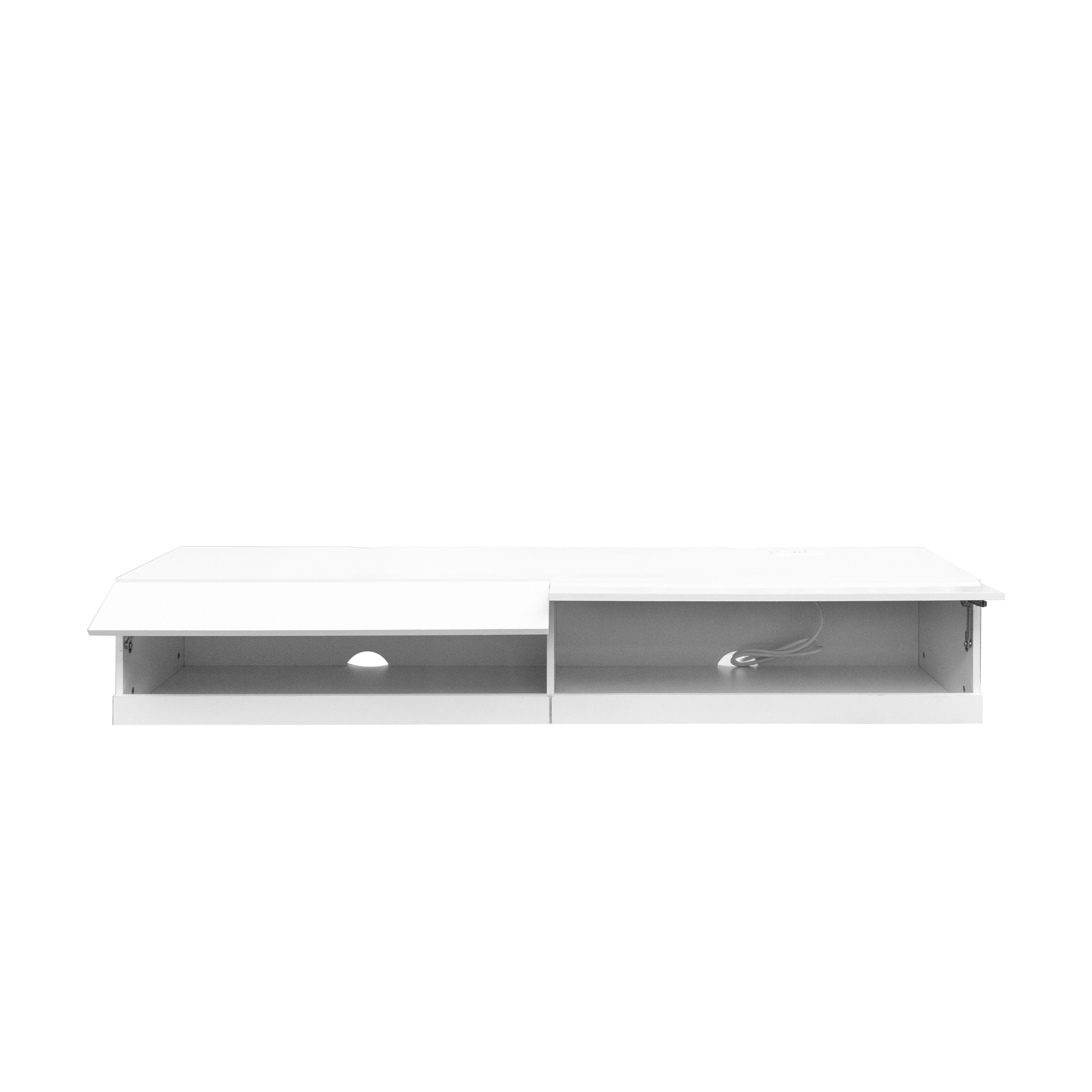 Anmytek 80in Wall Mounted Floating TV Stand 20 Color LED Lights Charging Station Media Entertainment Center