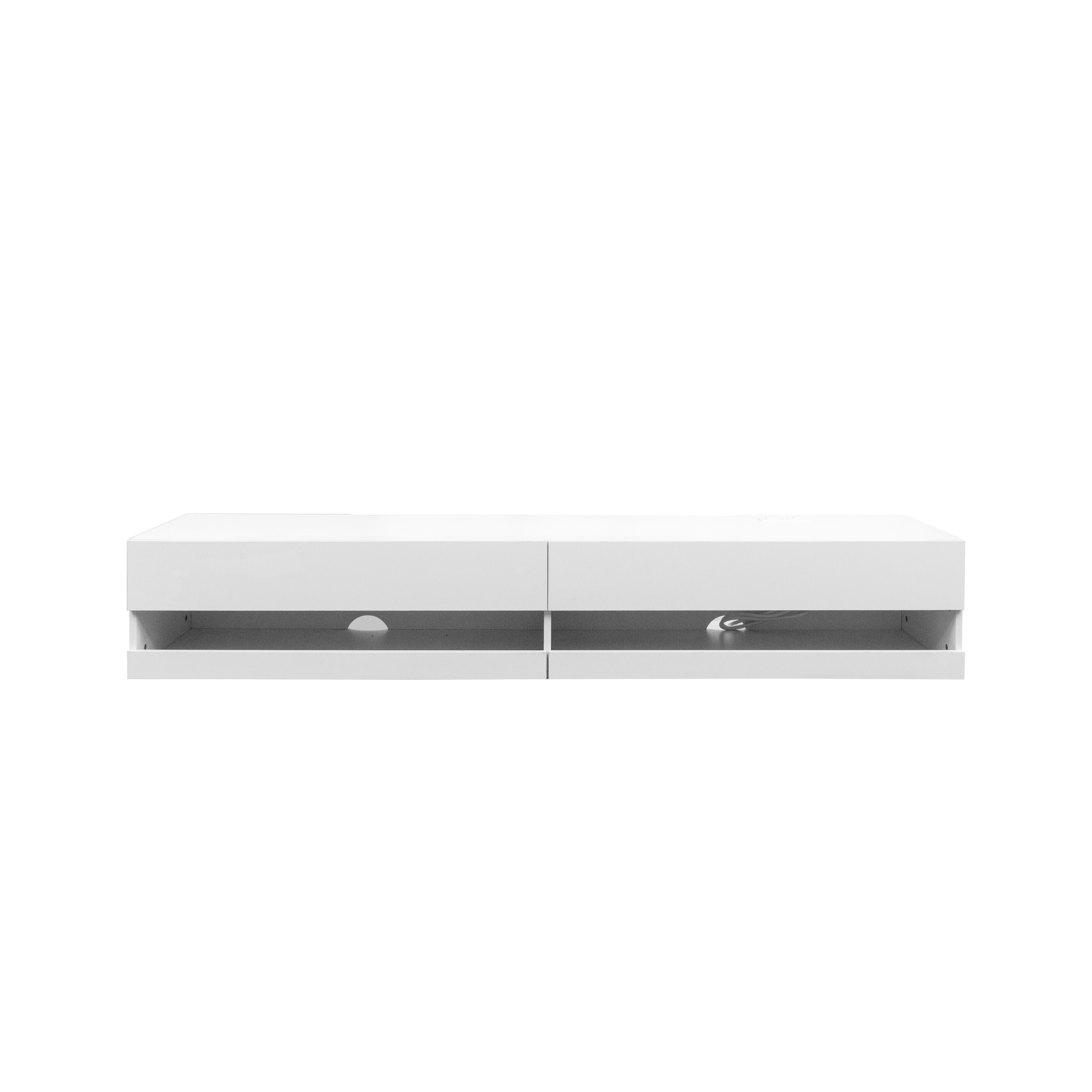 Anmytek 80in Wall Mounted Floating TV Stand 20 Color LED Lights Charging Station Media Entertainment Center