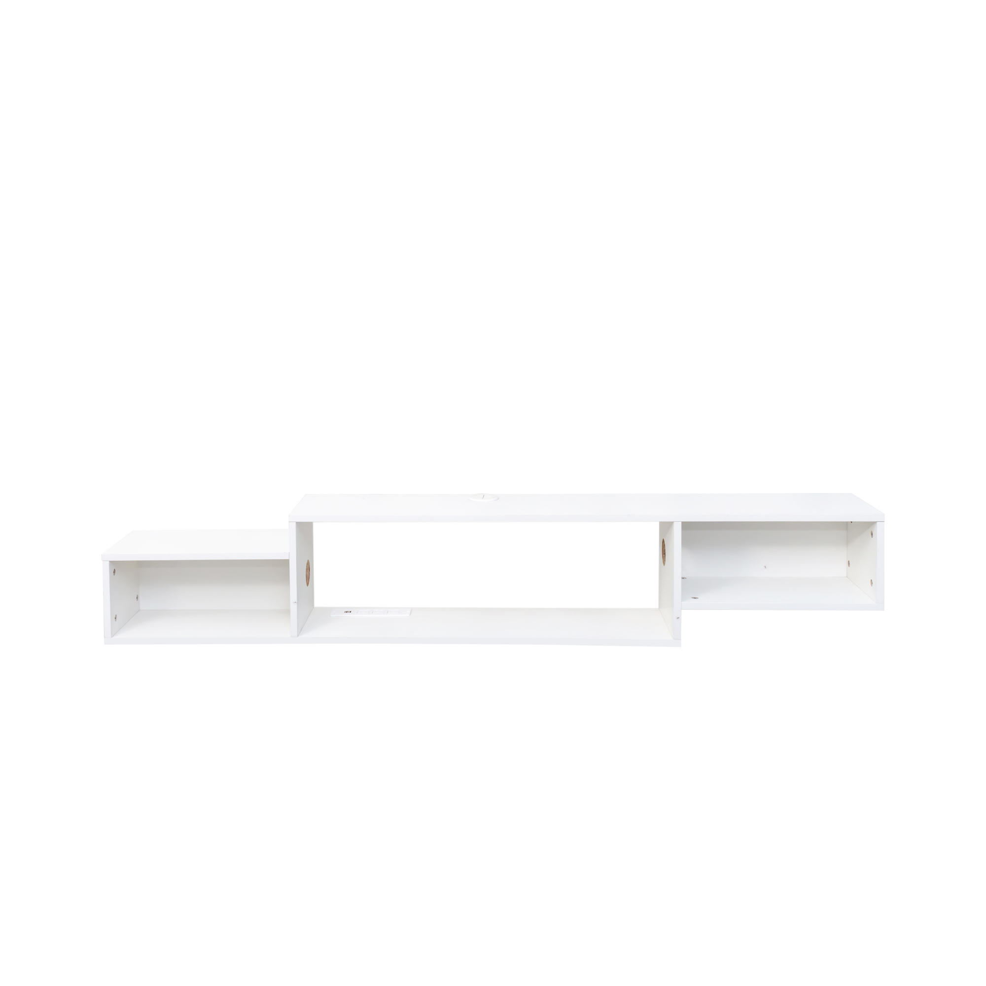 Anmytek 65.35in Wall Mounted Floating TV Stand 20 Color LED Lights Charging Station for Media Storage Entertainment Center