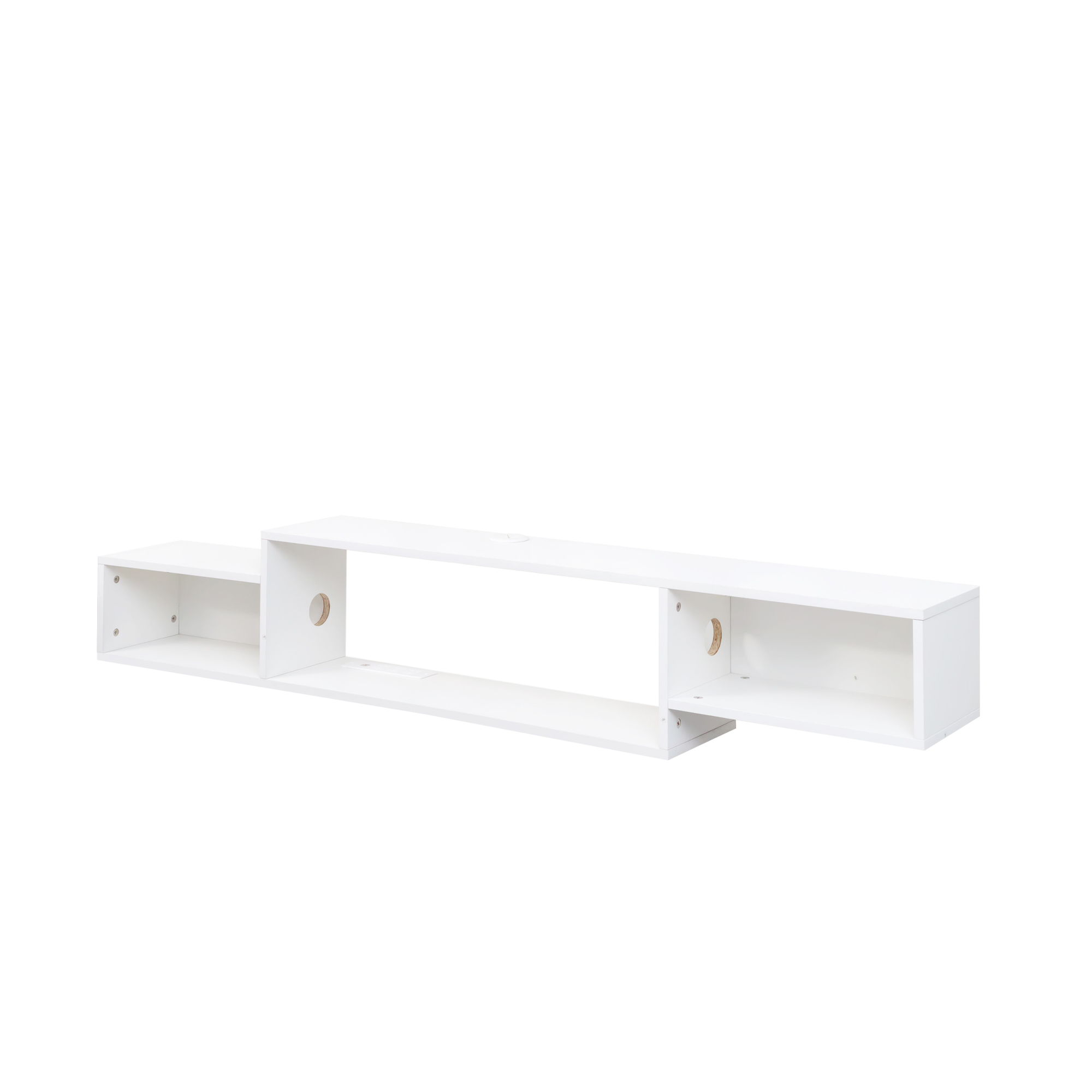 Anmytek 65.35in Wall Mounted Floating TV Stand 20 Color LED Lights Charging Station for Media Storage Entertainment Center