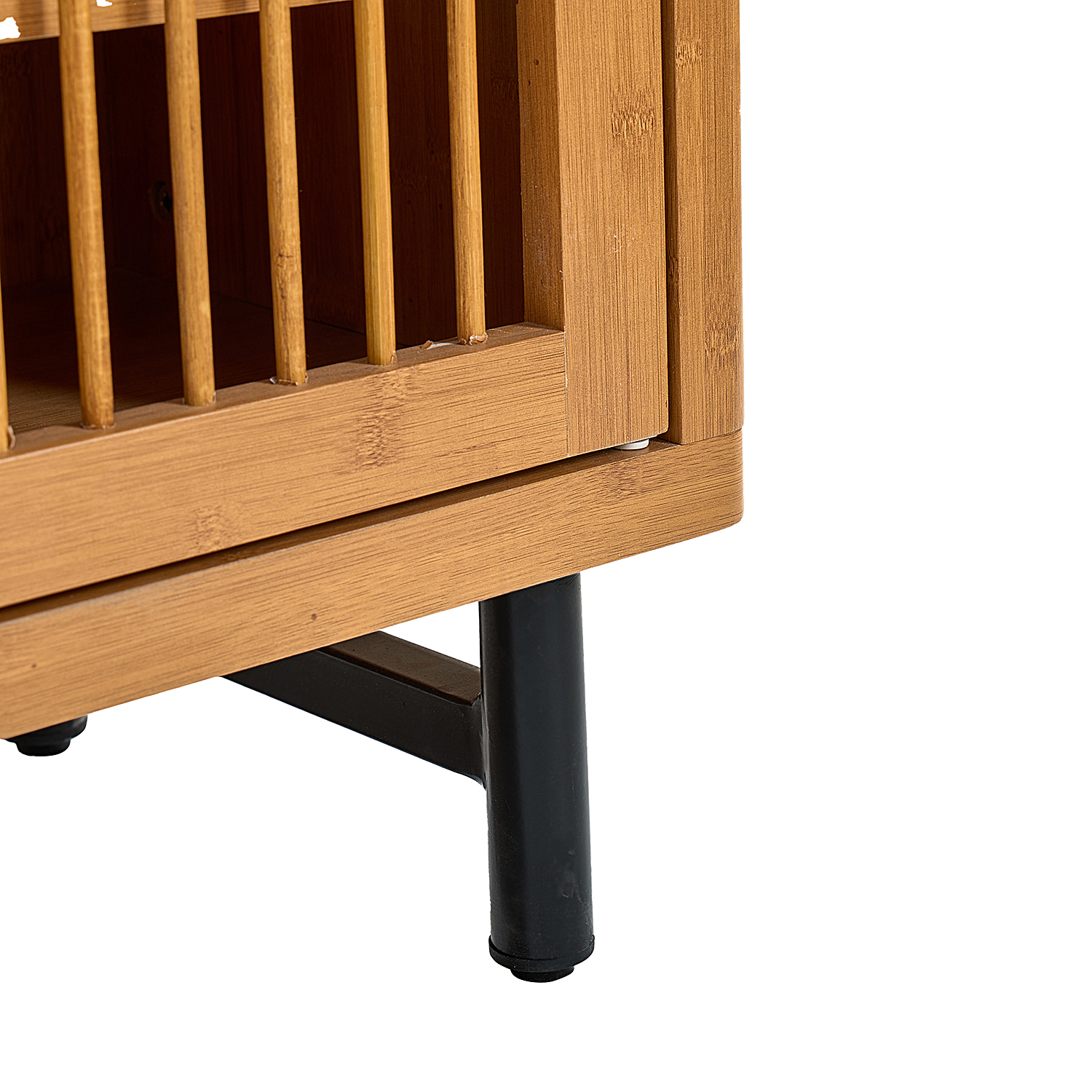 Anmytek 6 Tier Shoe Cabinet with Shutter Doors Modern Wooden Shoe Rack Organizer with Adjustable Shelves for Entryway Hallway Closet Living Room Walnut