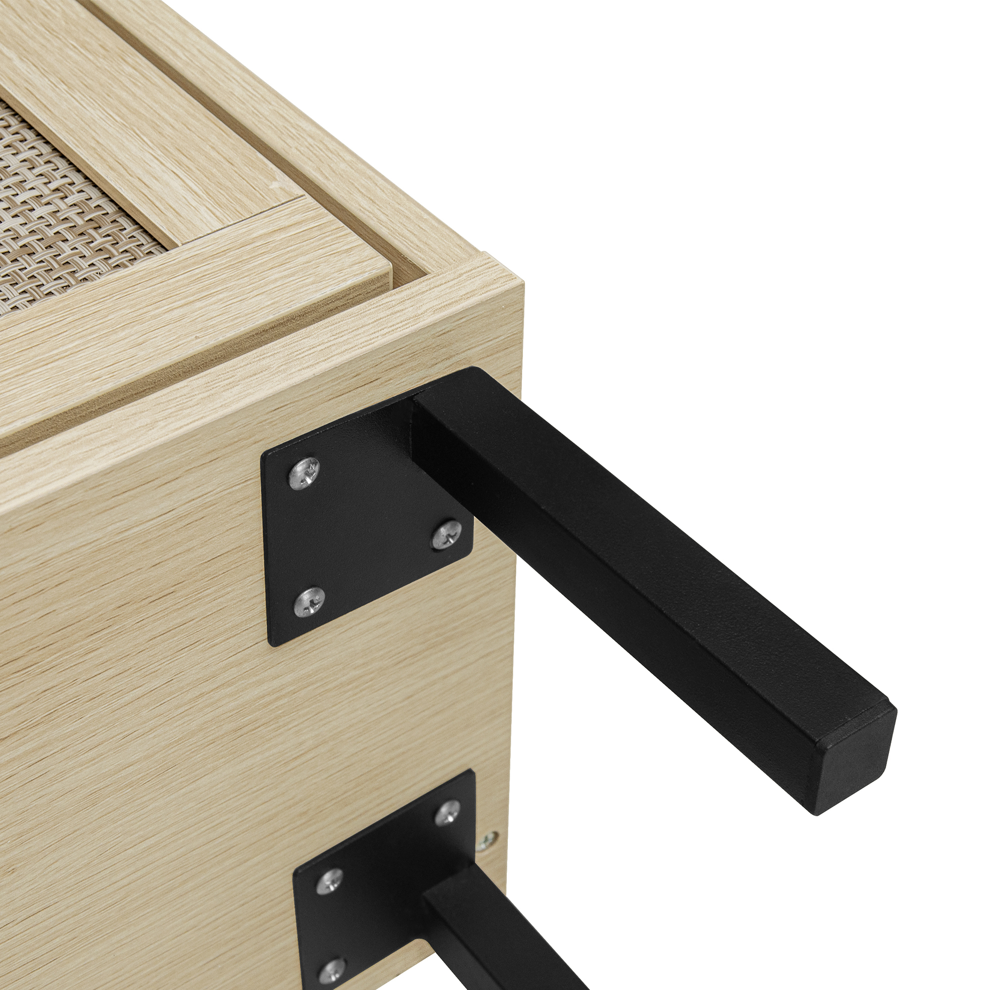 Anmytek Rattan 3 Door Freestanding Shoe Storage Cabinet Modern Shoe Rack Organizer for Entryway