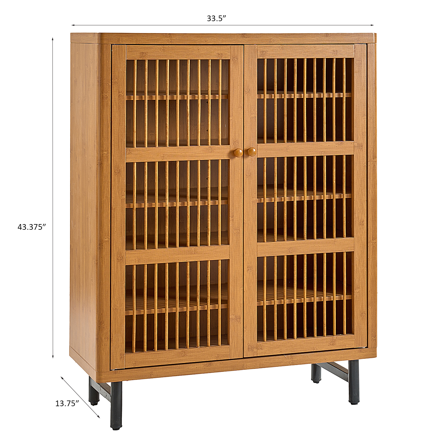 Anmytek 6 Tier Shoe Cabinet with Shutter Doors Modern Wooden Shoe Rack Organizer with Adjustable Shelves for Entryway Hallway Closet Living Room Walnut