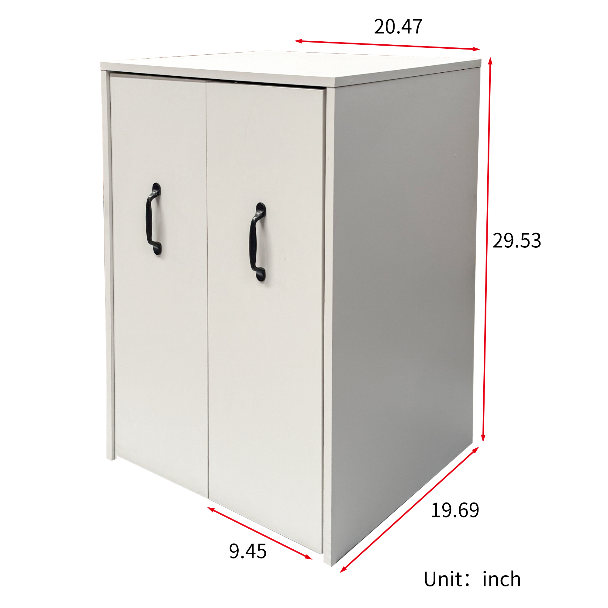 Anmytek 3 Tier Wooden Floor Standing Bookcase Pull Out Mobile File Cabinet With Wheels Slide Out Drawer Dustproof Storage Cabinet With Door for Office Bedroom Living Room