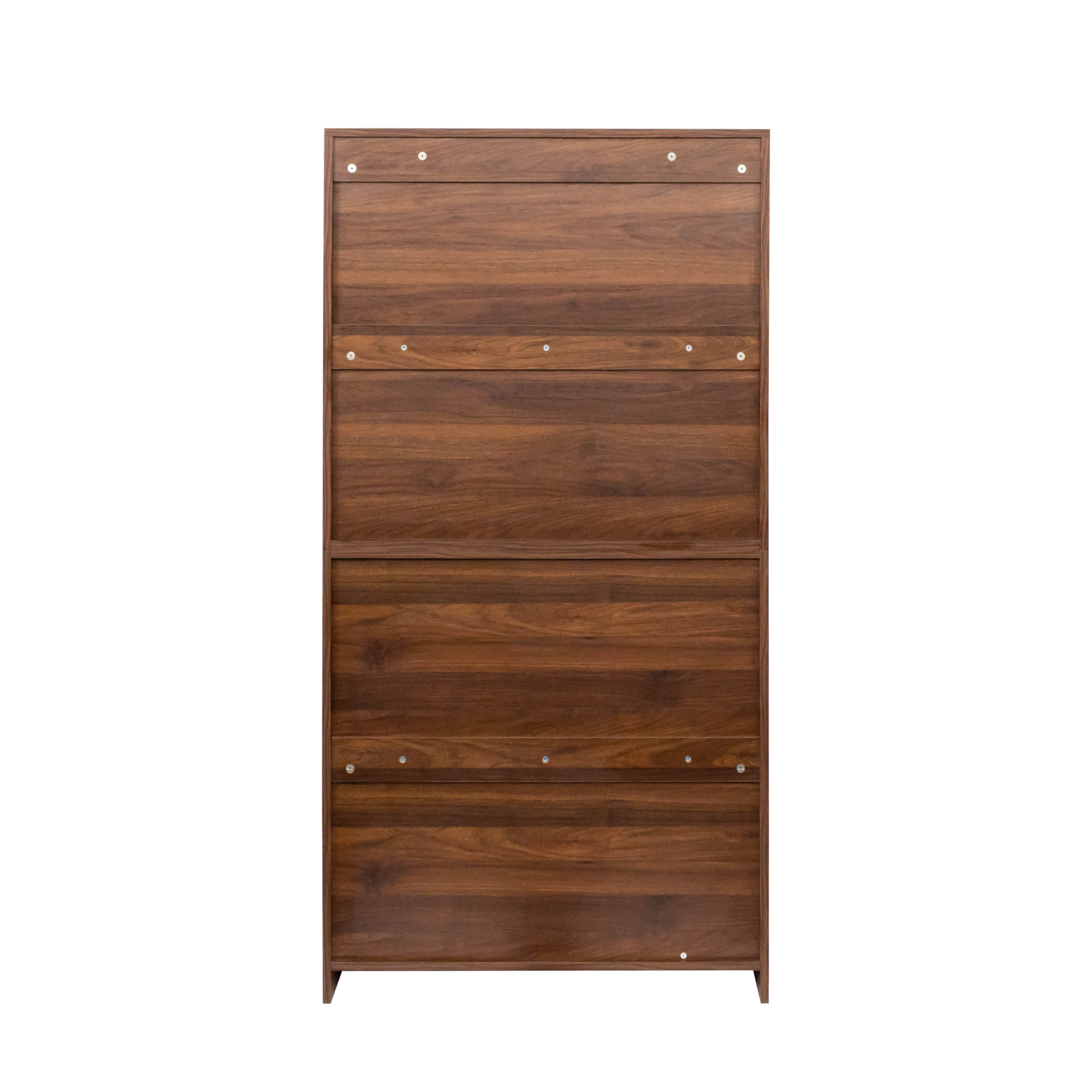 Anmytek Contemporary Dustproof Bookcase Closed Back Glass Door Freestanding Storage Cabinet Against Wall for Home Office