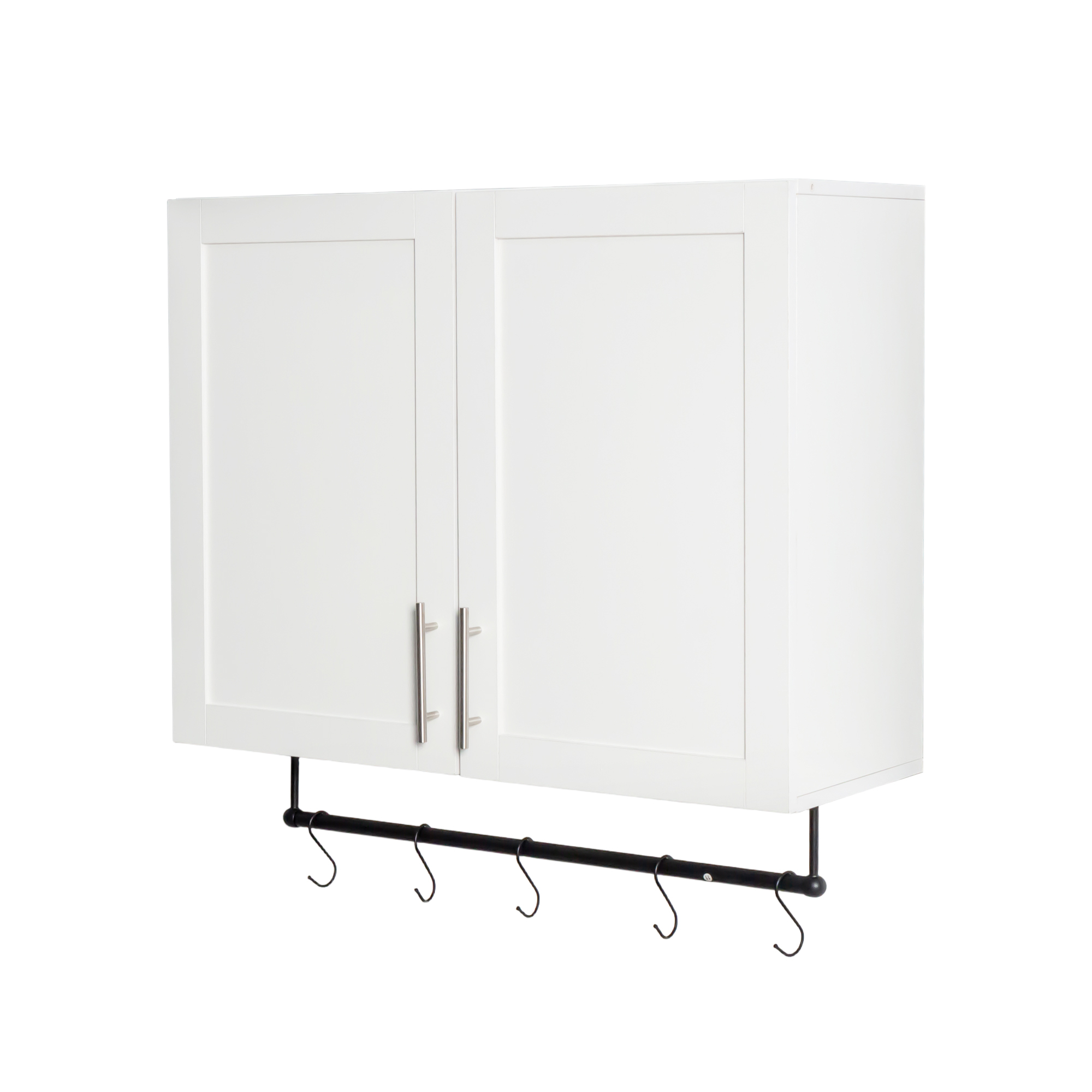 Anmytek Bathroom Wall Cabinet Over The Toilet Storage Cabinet With Adjustable Shelf Towel Bar And 5 Hooks White For Bathroom Kitchen