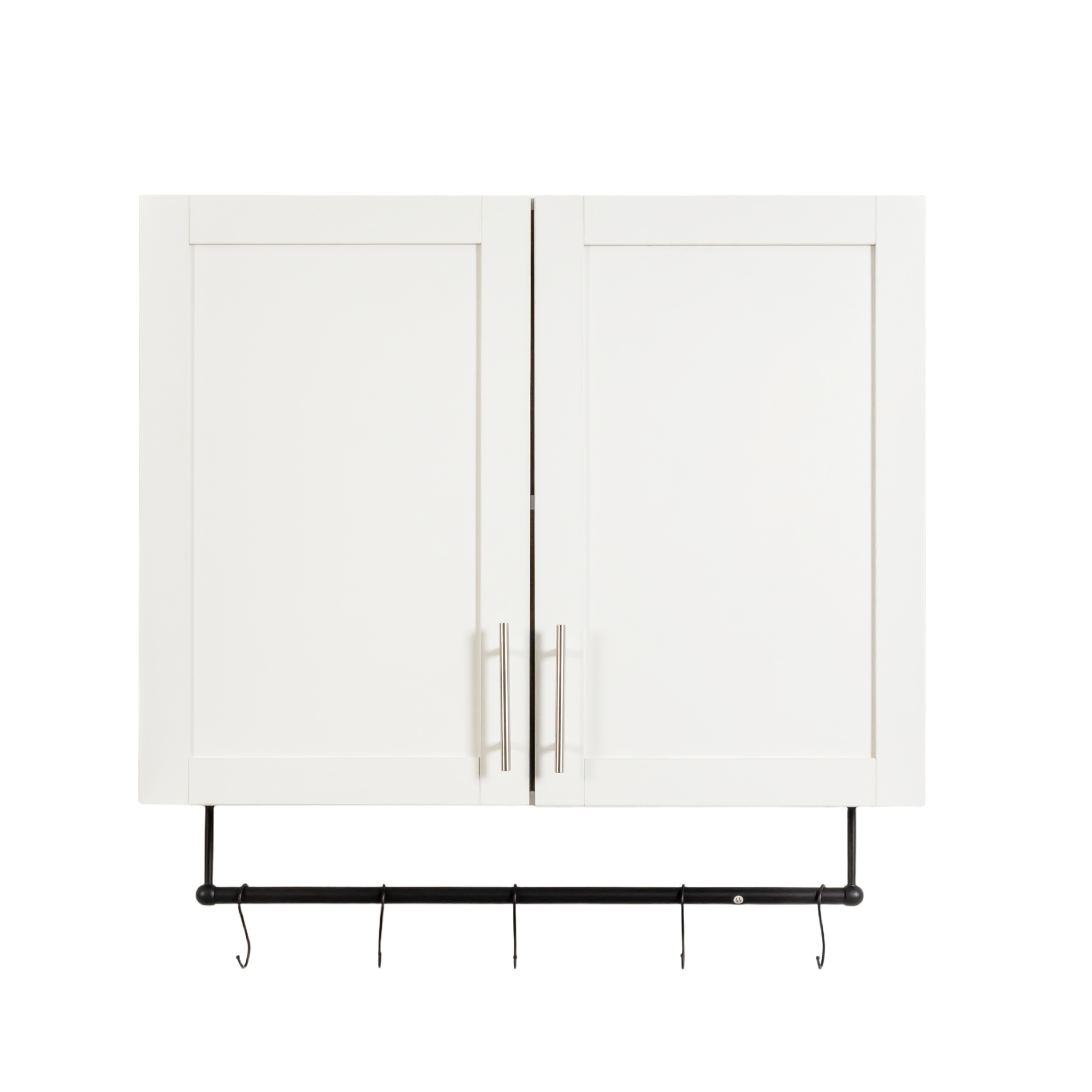 Anmytek Bathroom Wall Cabinet Over The Toilet Storage Cabinet With Adjustable Shelf Towel Bar And 5 Hooks White For Bathroom Kitchen