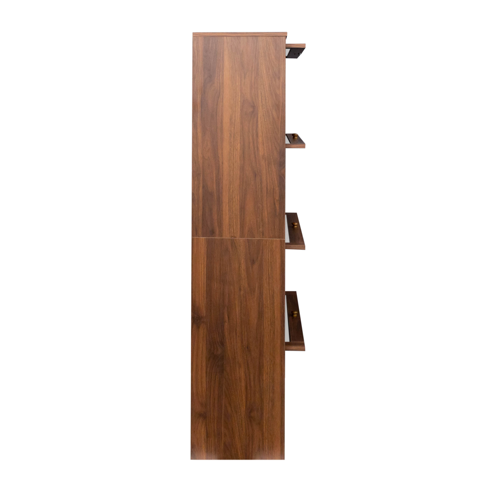Anmytek Contemporary Dustproof Bookcase Closed Back Glass Door Freestanding Storage Cabinet Against Wall for Home Office
