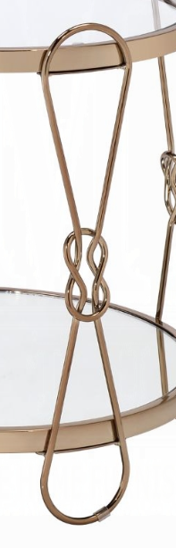 Anmytek Mirrored Champagne Finish End Table Decorative Side Accent Table for Bedroom Living Room